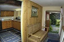 entrance hall with fitchen and dining room leading off