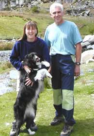 Roger, Lesley and Gwen the dog, Owners of Gilfach Goch and Ty Gwenol